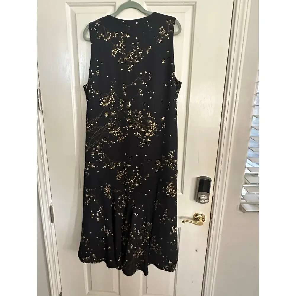 COS Women's Black Fully Lined Handkerchief Asymmetric Midi Dress Size 14 - Picture 11 of 12